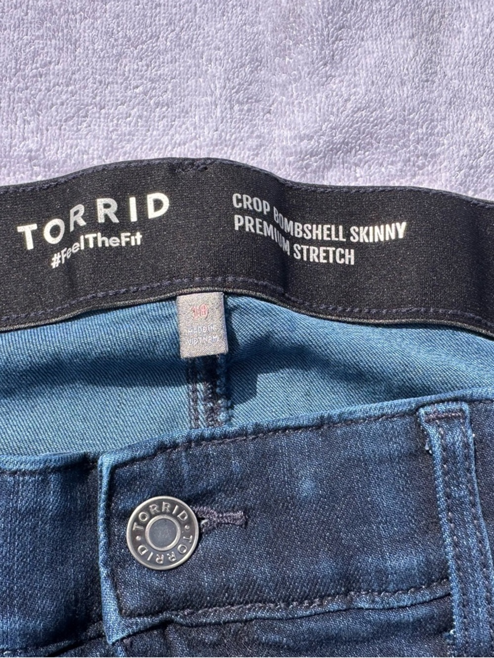 torrid Dark Blue Crop Bombshell Skinny Jeans